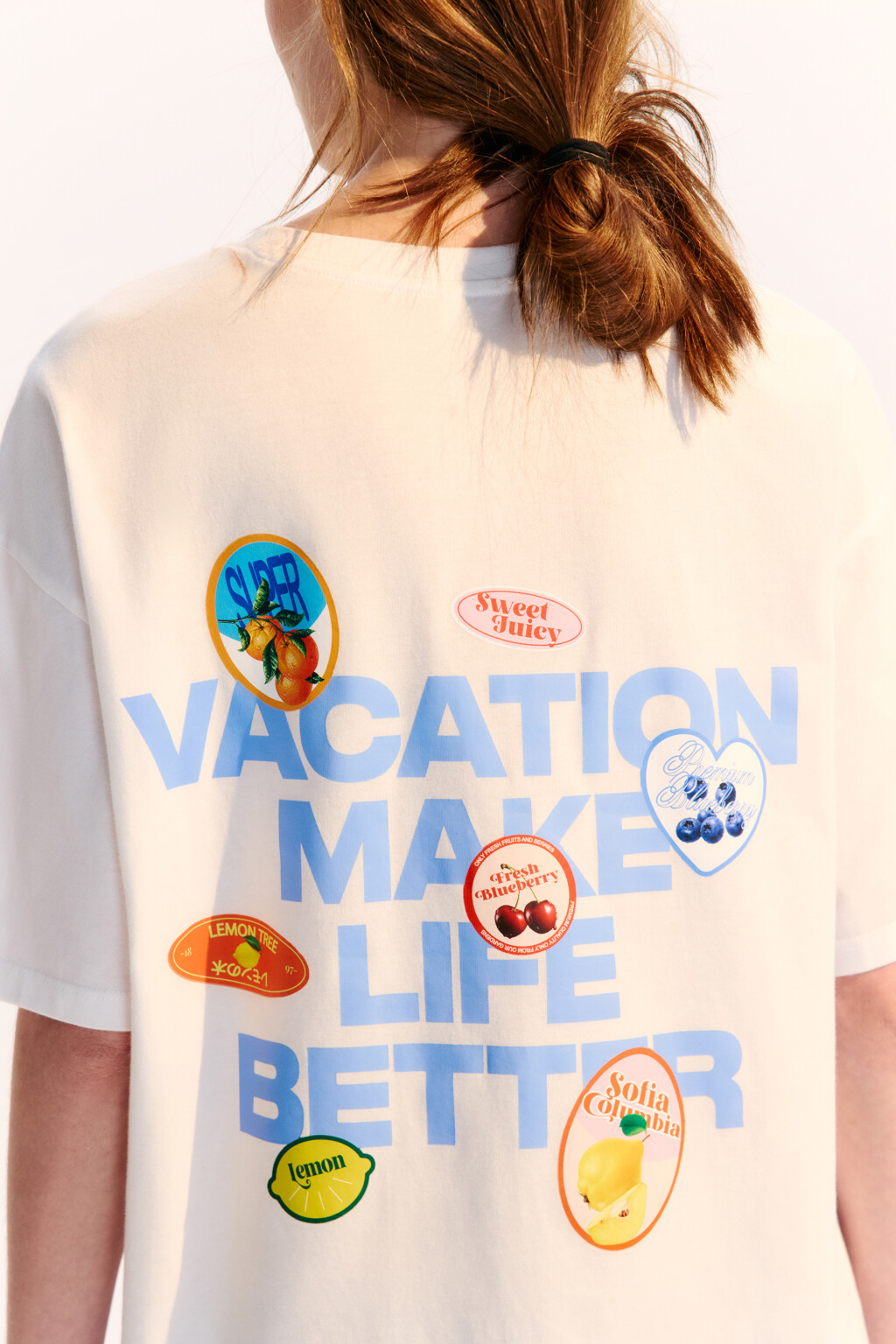 Футболка хлопковая с летним принтом - цвет белый - 7