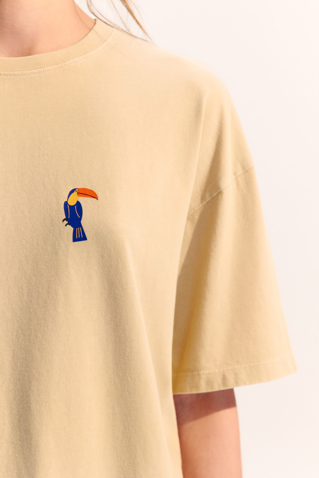 Футболка хлопковая с летним принтом - цвет бежевый - 6