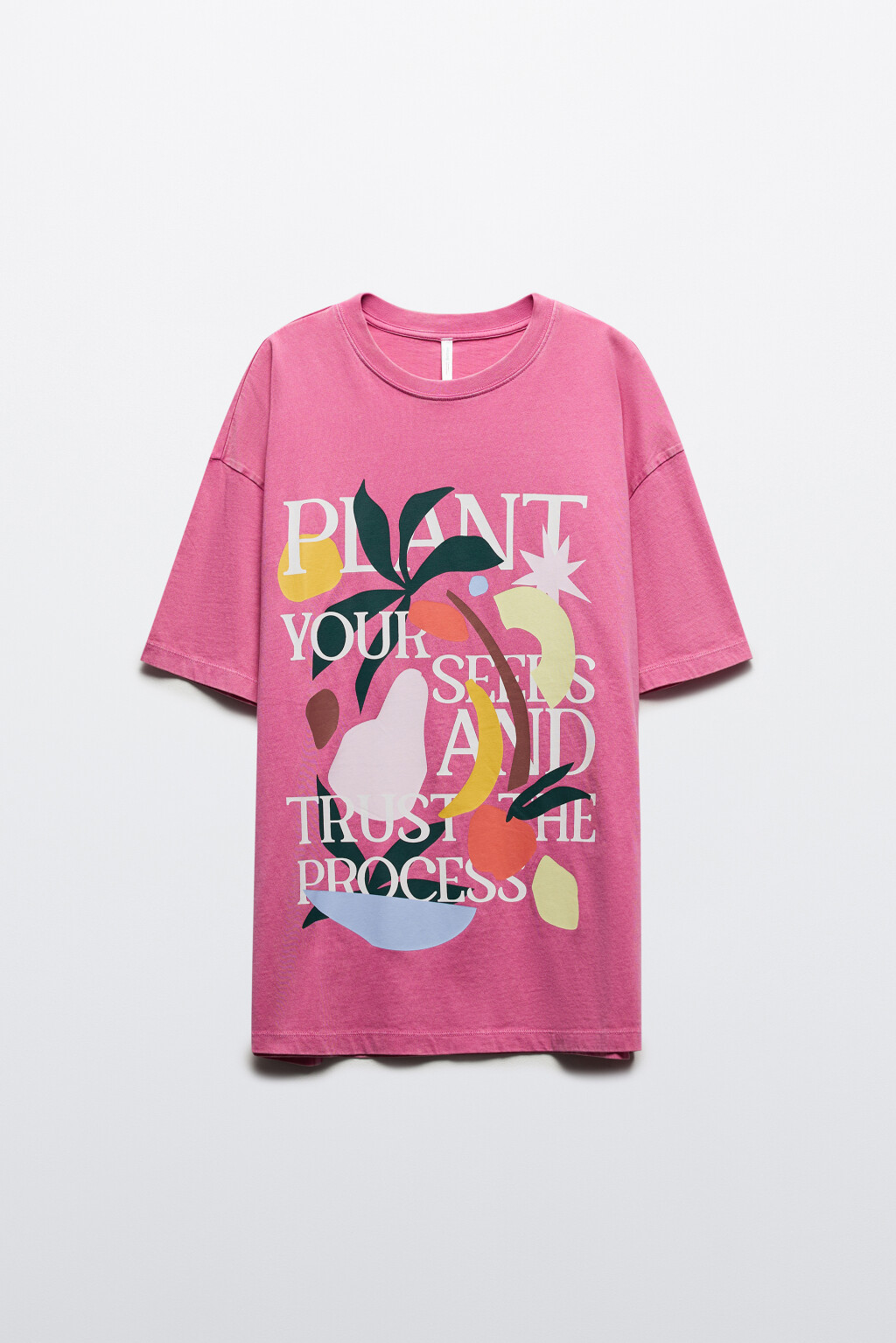 Футболка хлопковая с летним принтом - цвет розовый - 7