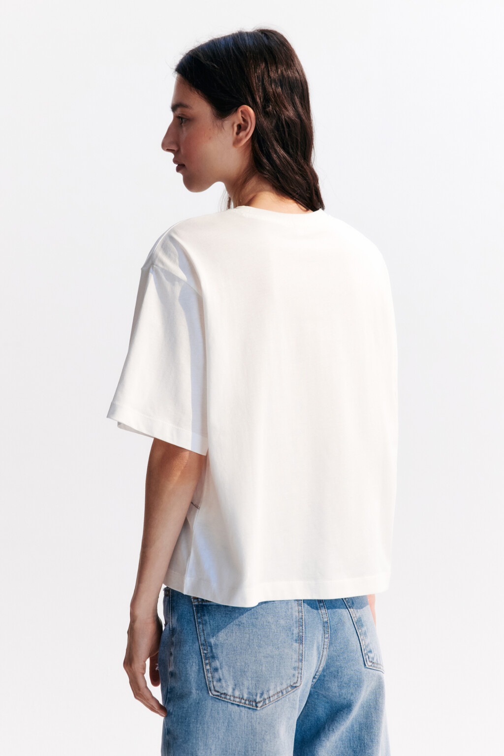 Футболка хлопковая с принтом-бикини - цвет белый - 3