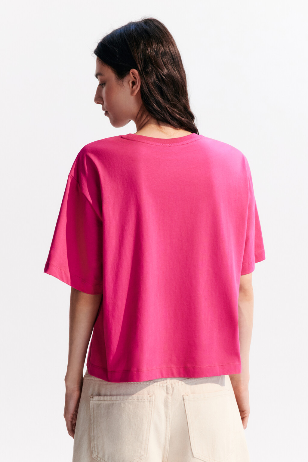 Футболка хлопковая с принтом-бикини - цвет розовый - 3