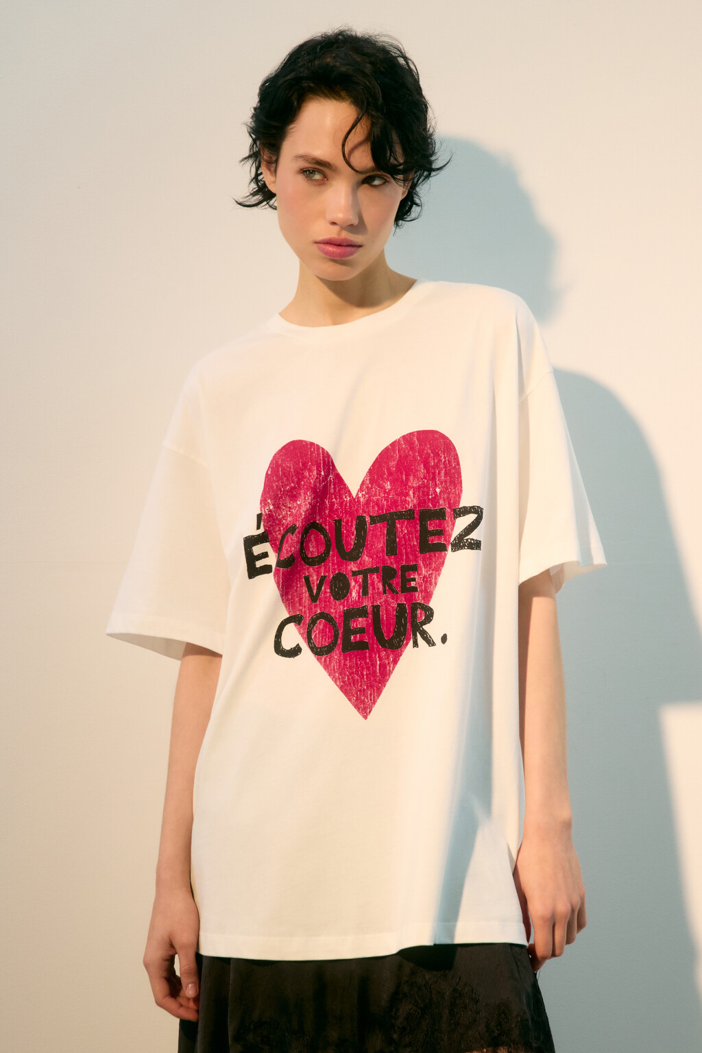 Футболка хлопковая с принтом - цвет белый - 2