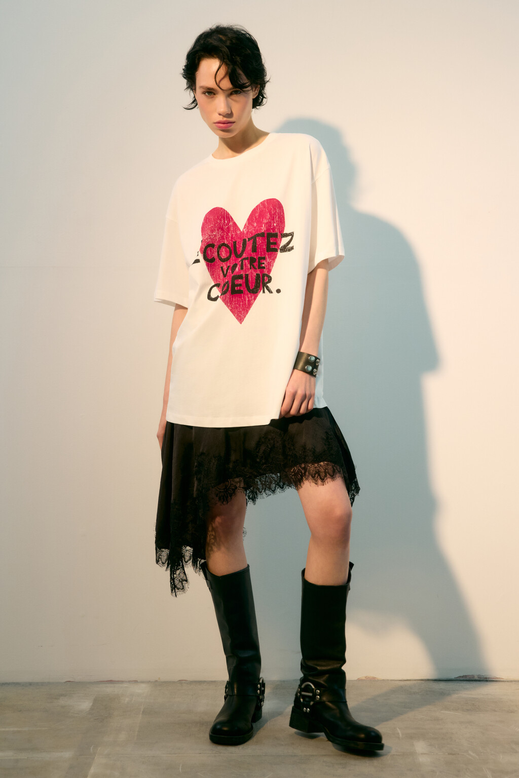 Футболка хлопковая с принтом - цвет белый - 4