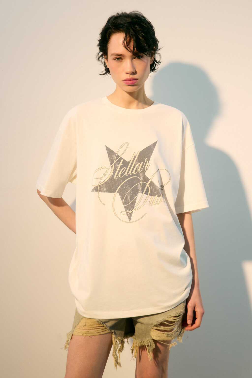 Футболка хлопковая с принтом - цвет черный - 2