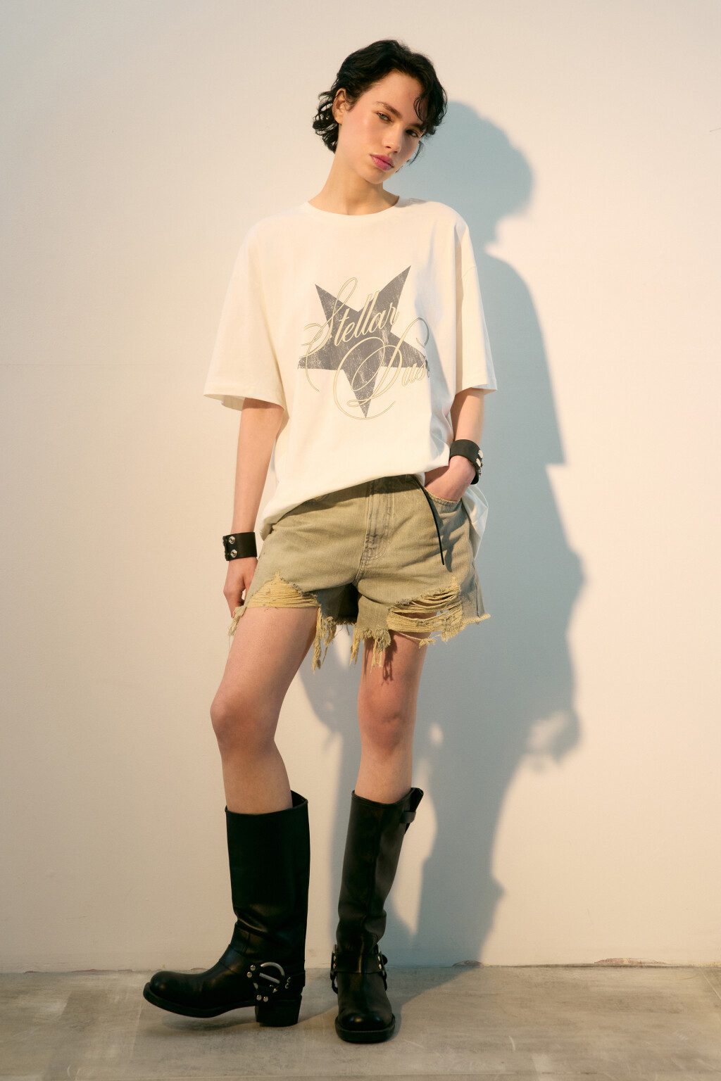 Футболка хлопковая с принтом - цвет черный - 4