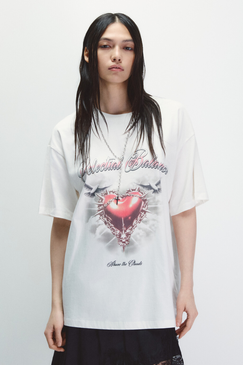 Футболка хлопковая с принтом - цвет бежевый - 3