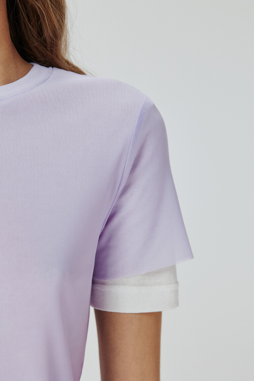 Футболка двуслойная с сеткой - цвет сиреневый - 6