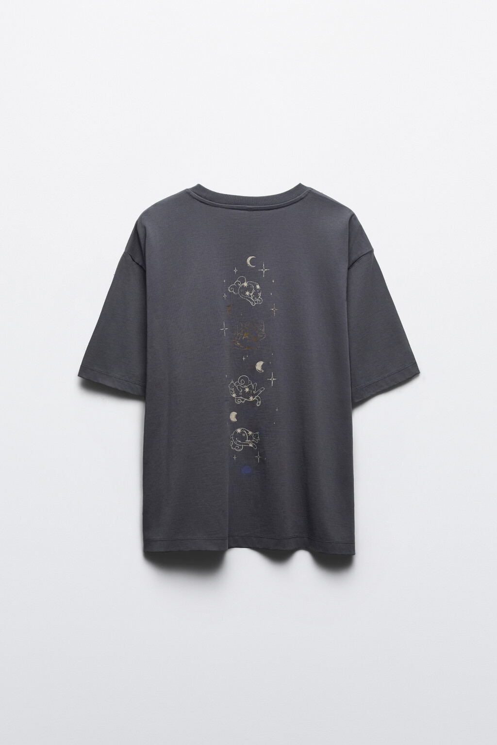 Футболка хлопковая с принтом - цвет серый - 9