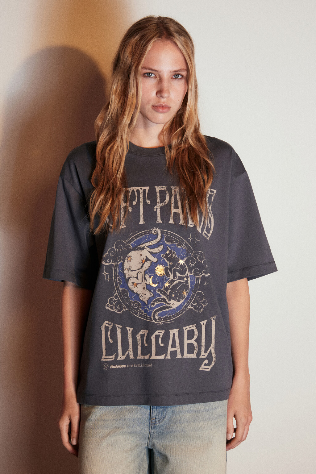 Футболка хлопковая с принтом - цвет серый - 3