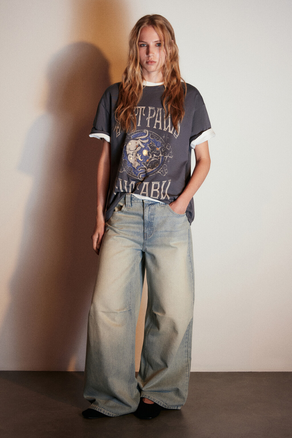 Футболка хлопковая с принтом - цвет серый - 5