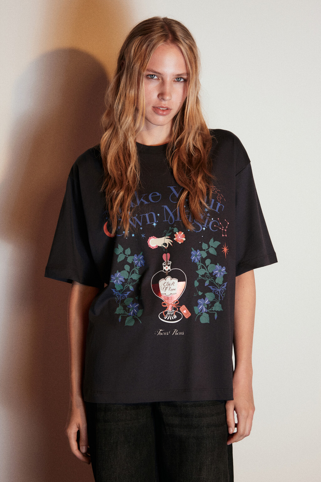 Футболка хлопковая с принтом - цвет черный - 2