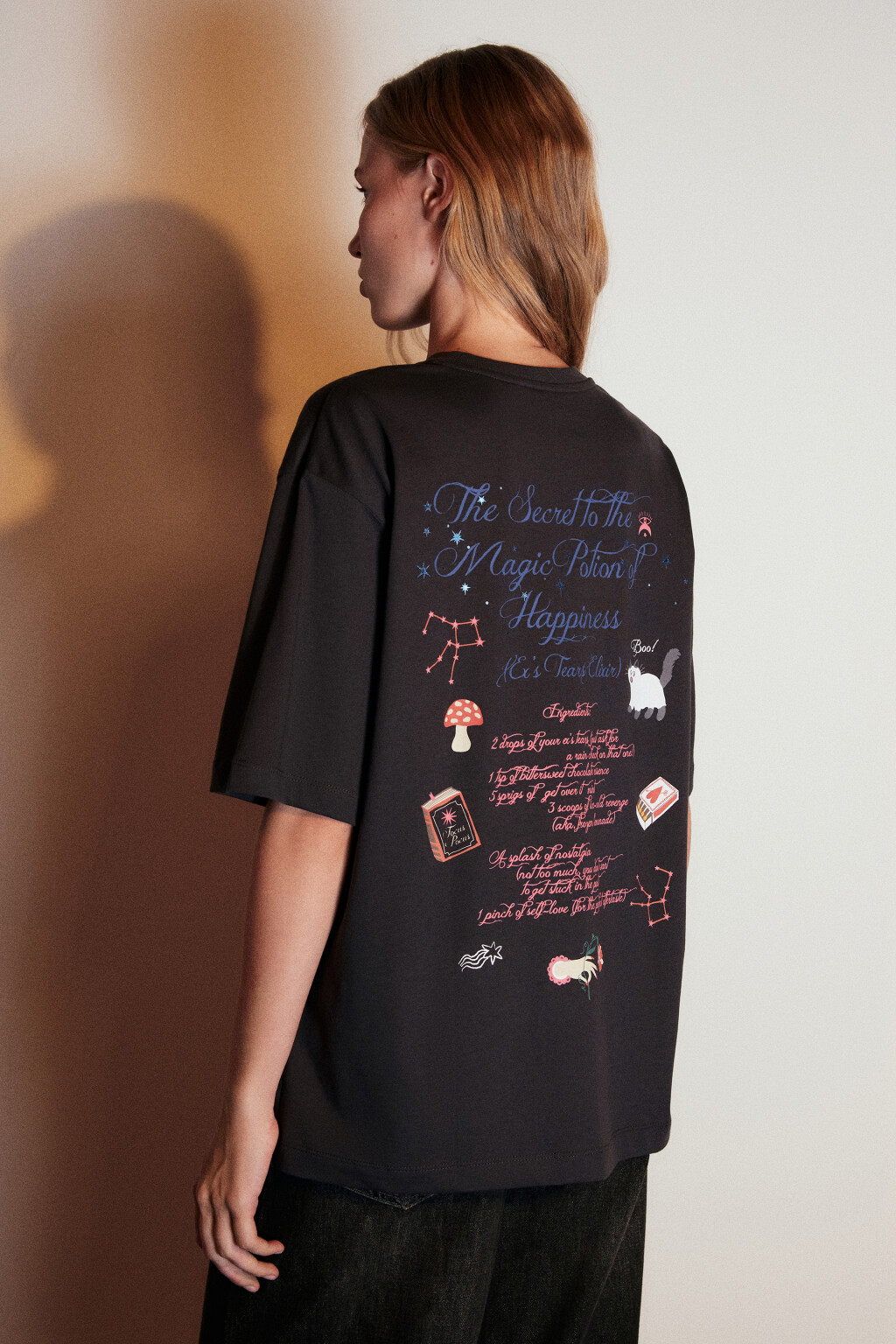 Футболка хлопковая с принтом - цвет черный - 3