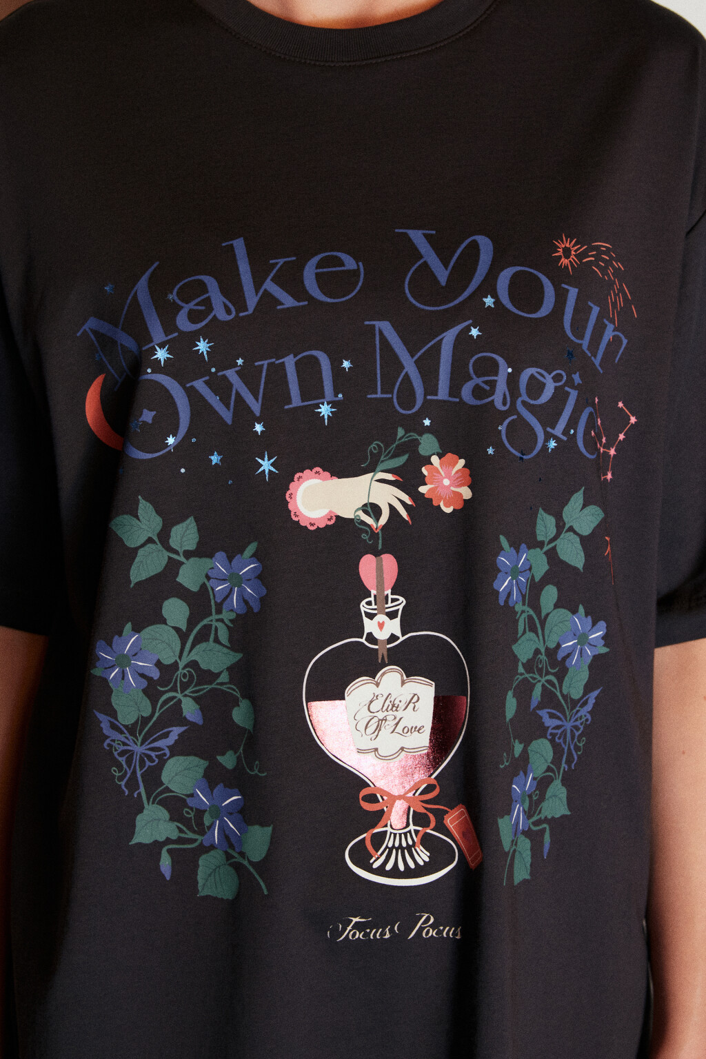 Футболка хлопковая с принтом - цвет черный - 5