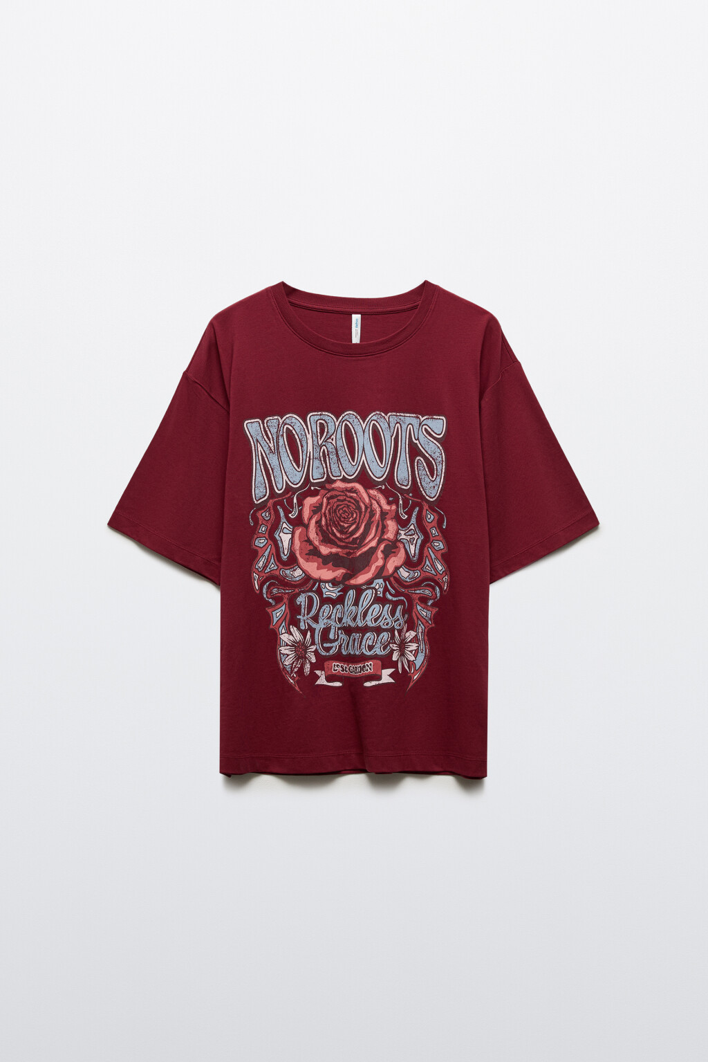 Футболка хлопковая с принтом - цвет бордовый - 8