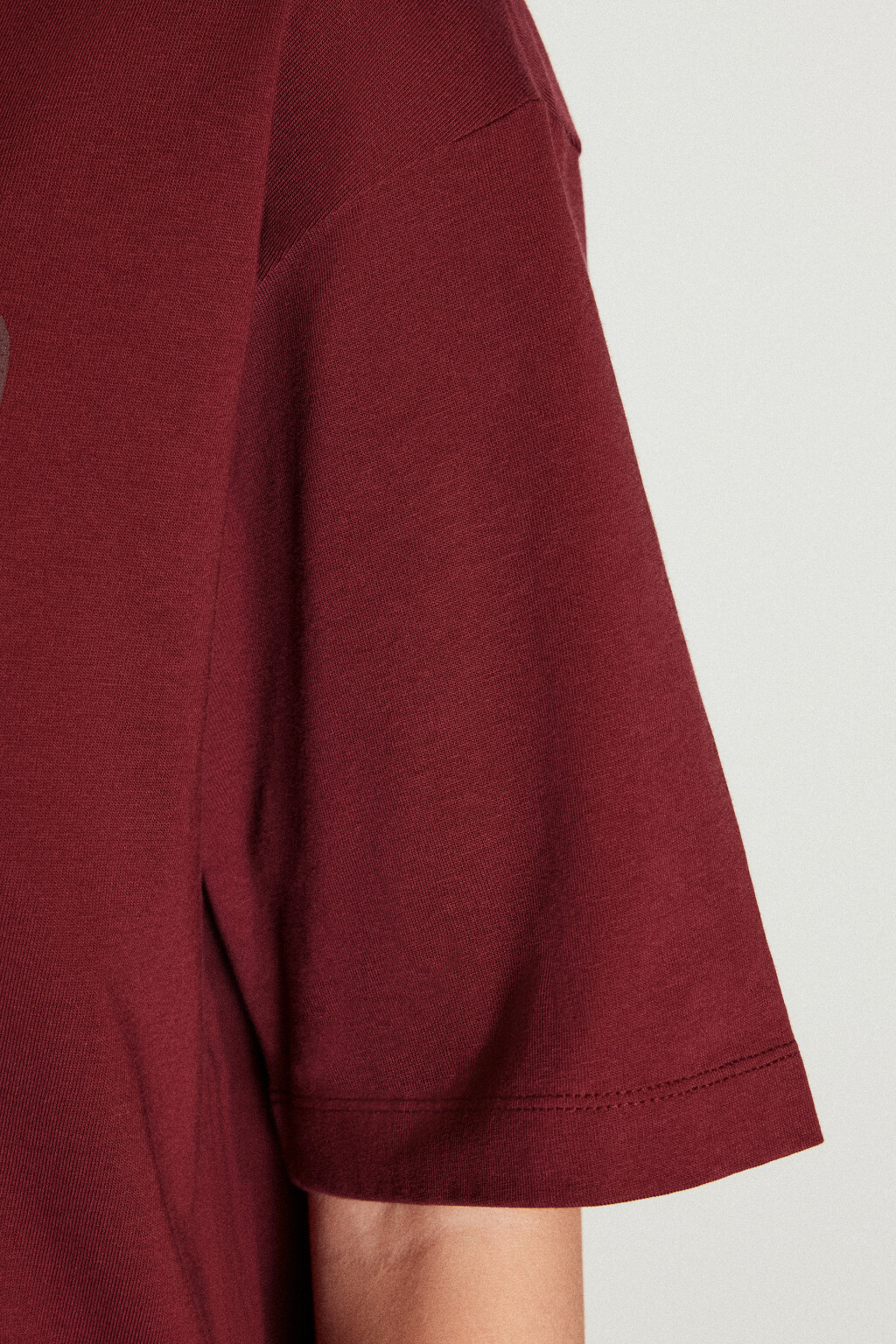 Футболка хлопковая с принтом - цвет бордовый - 7