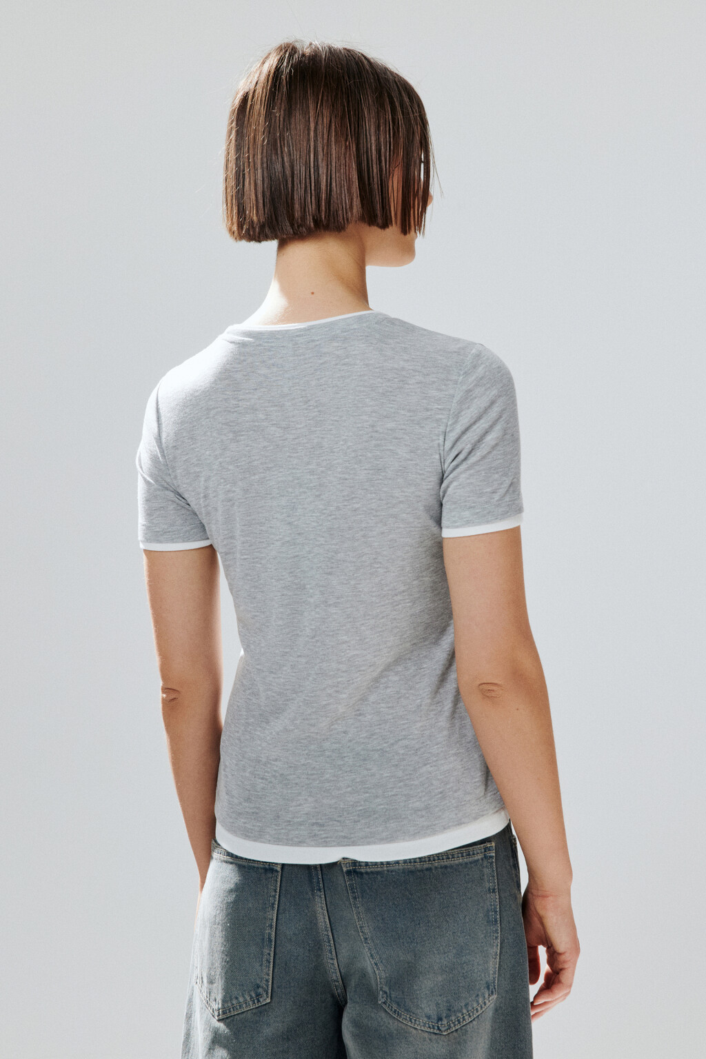 Футболка с имитацией второго слоя - цвет серый - 3