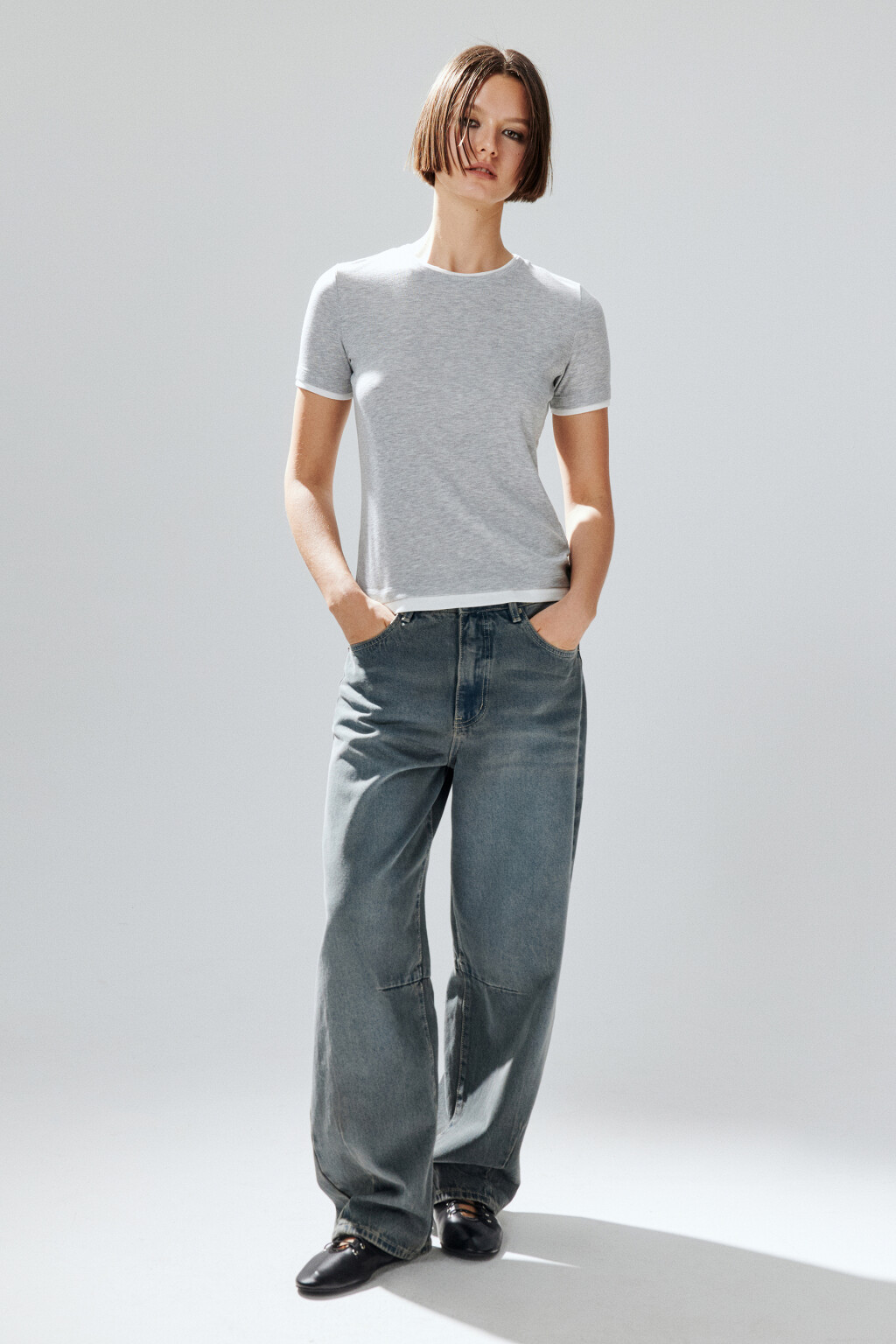 Футболка с имитацией второго слоя - цвет серый - 4