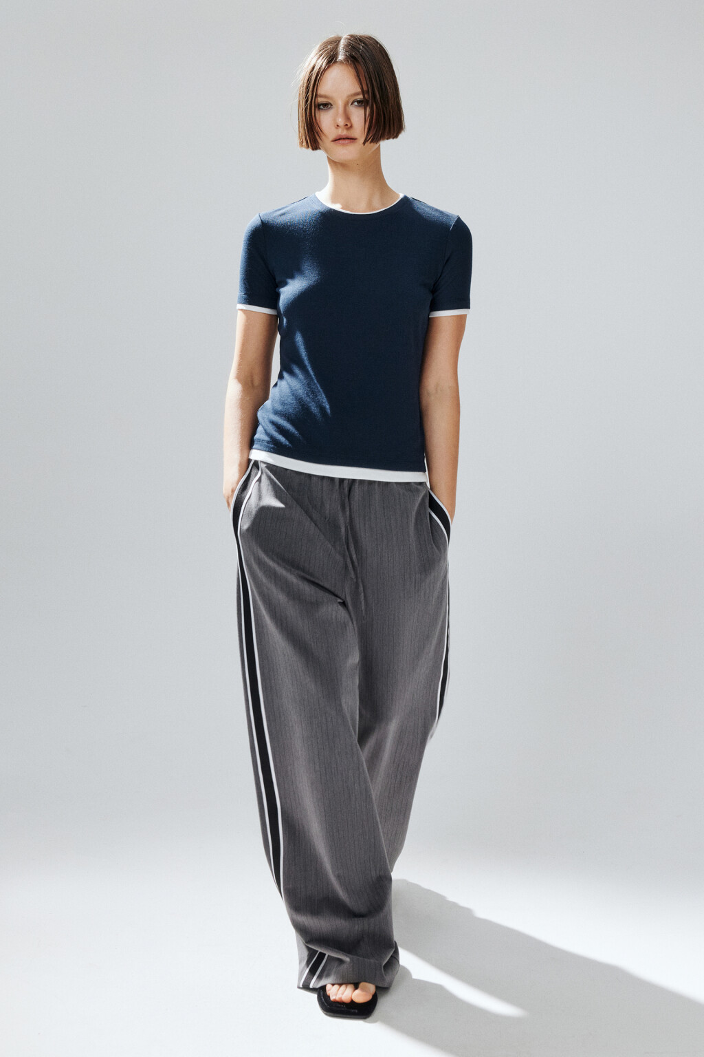 Футболка с имитацией второго слоя - цвет синий - 2