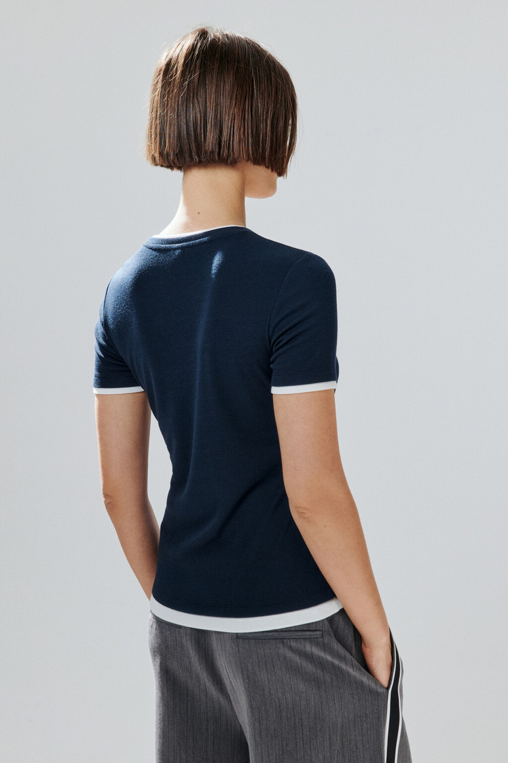 Футболка с имитацией второго слоя - цвет синий - 4