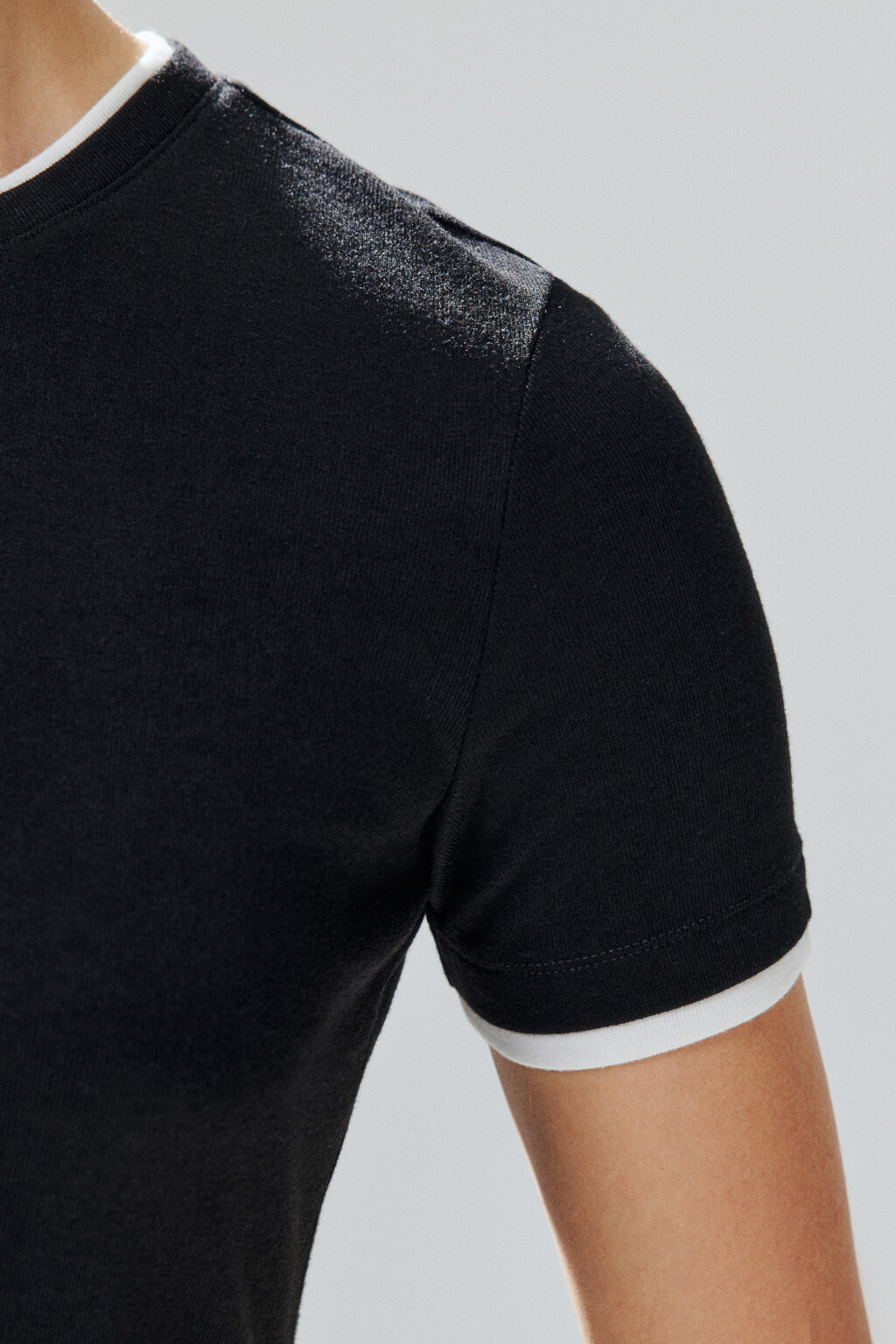 Футболка с имитацией второго слоя - цвет черный - 6