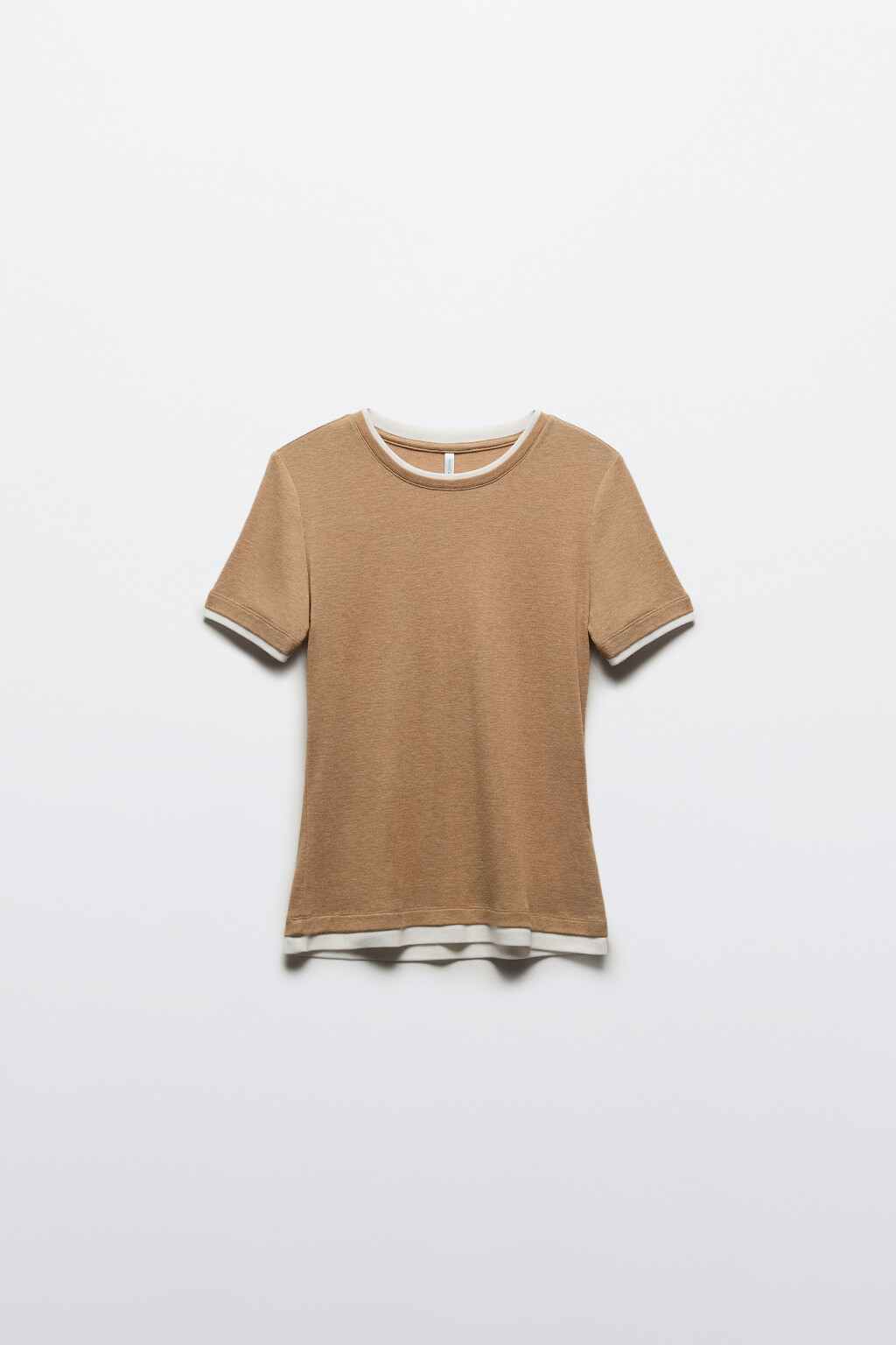 Футболка с имитацией второго слоя - цвет бежевый - 8