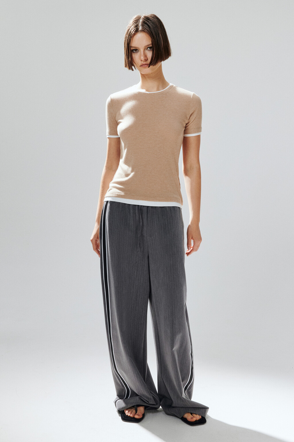 Футболка с имитацией второго слоя - цвет бежевый - 5