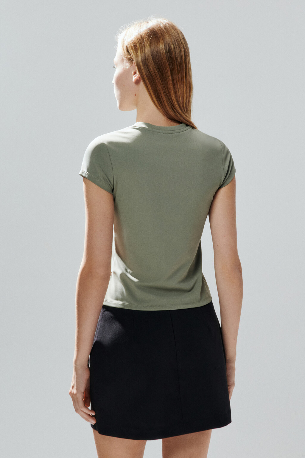 Футболка-топ облегающая - цвет зеленый - 3