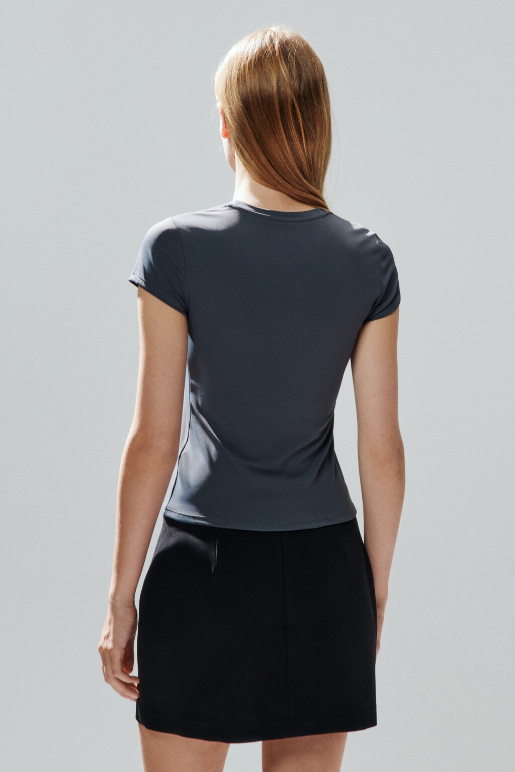 Футболка-топ облегающая - цвет серый - 3