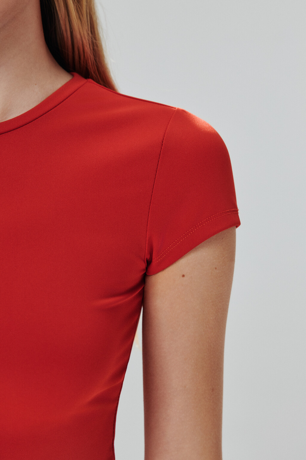 Футболка-топ облегающая - цвет красный - 6