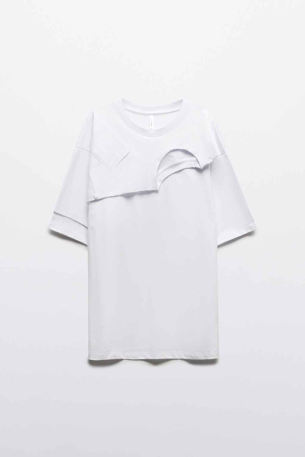 Футболка в стиле деконструктивизма - цвет белый - 9