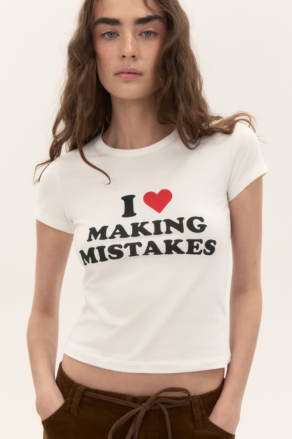 Футболка-топ с надписью - цвет белый - 1