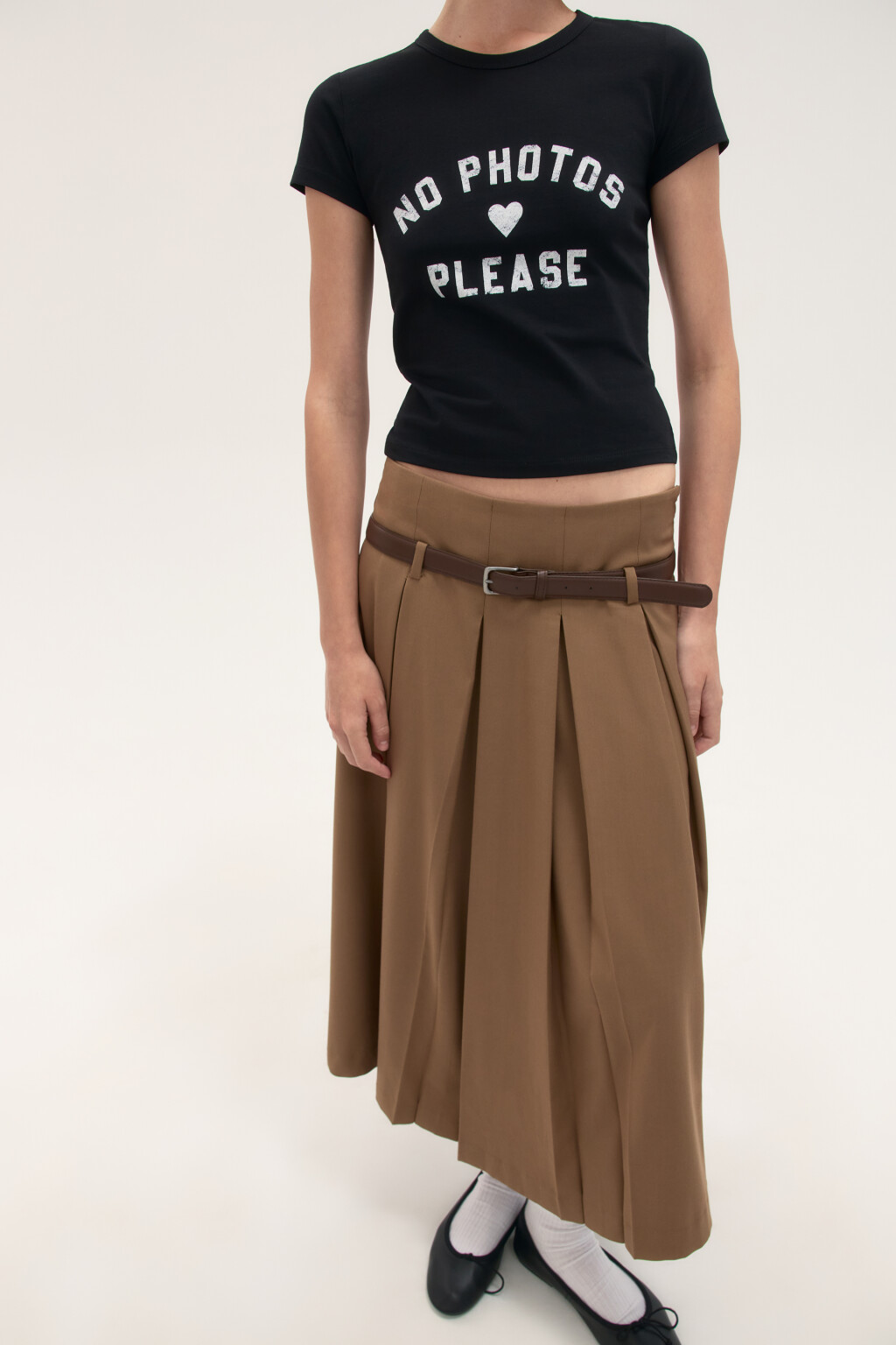 Футболка-топ с надписью - цвет черный - 2