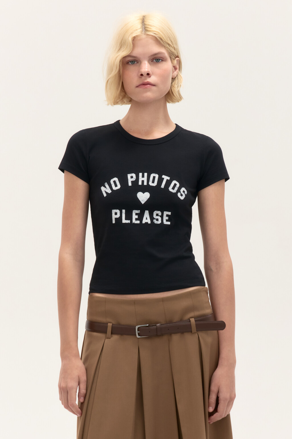 Футболка-топ с надписью - цвет черный - 3