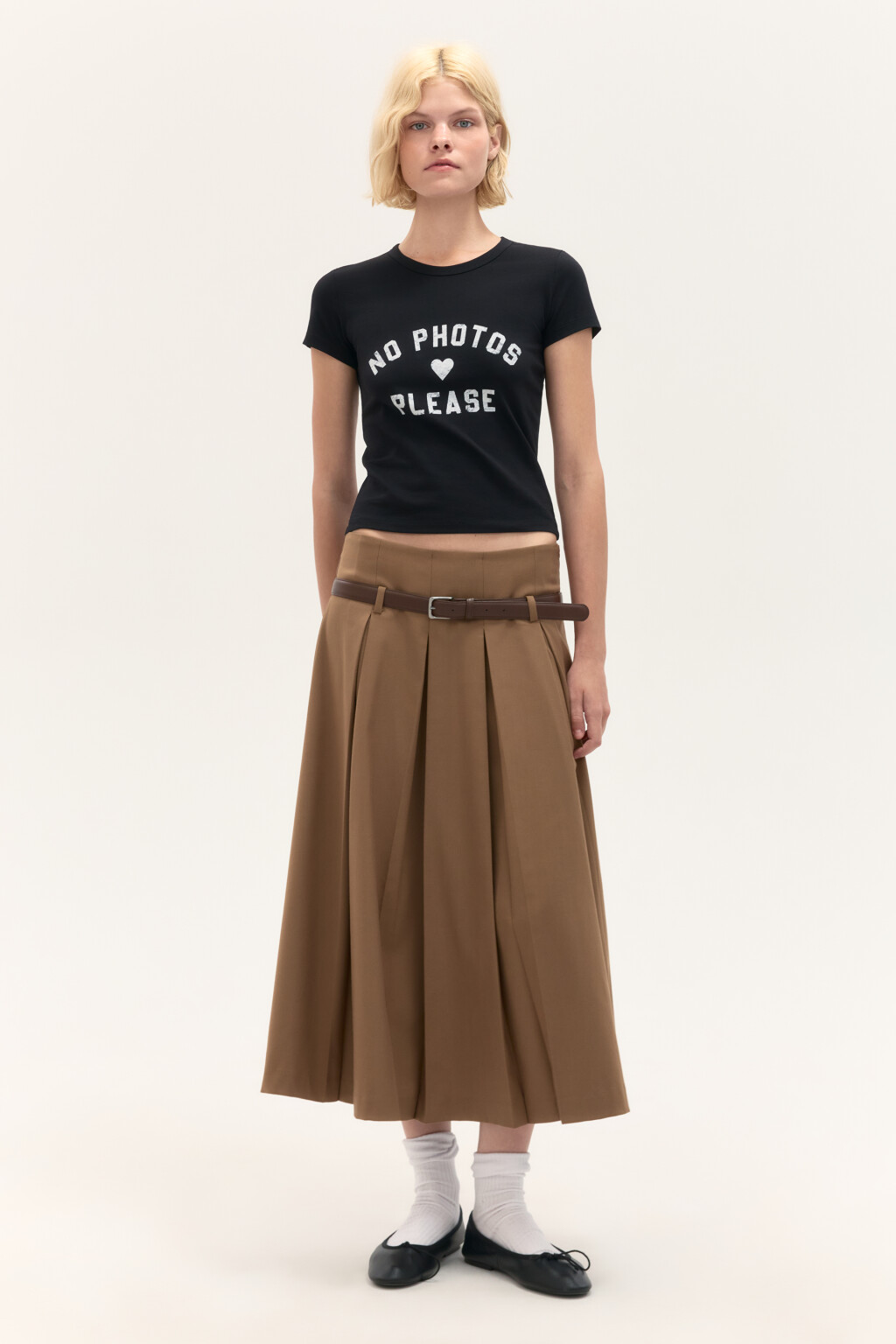 Футболка-топ с надписью - цвет черный - 5