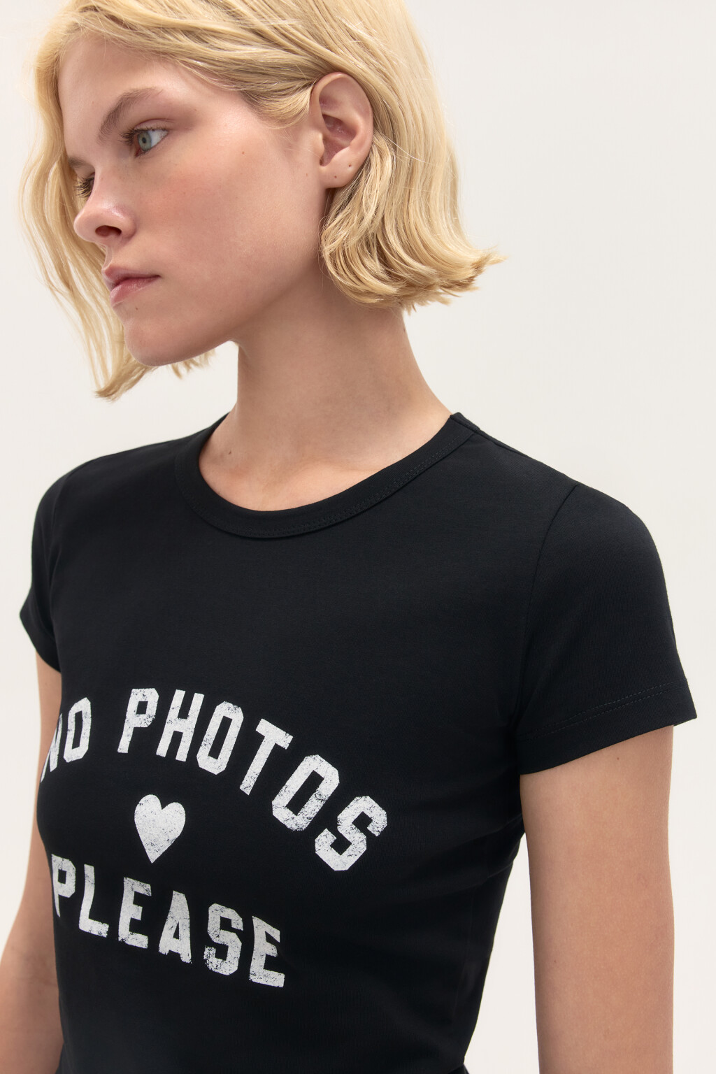 Футболка-топ с надписью - цвет черный - 7