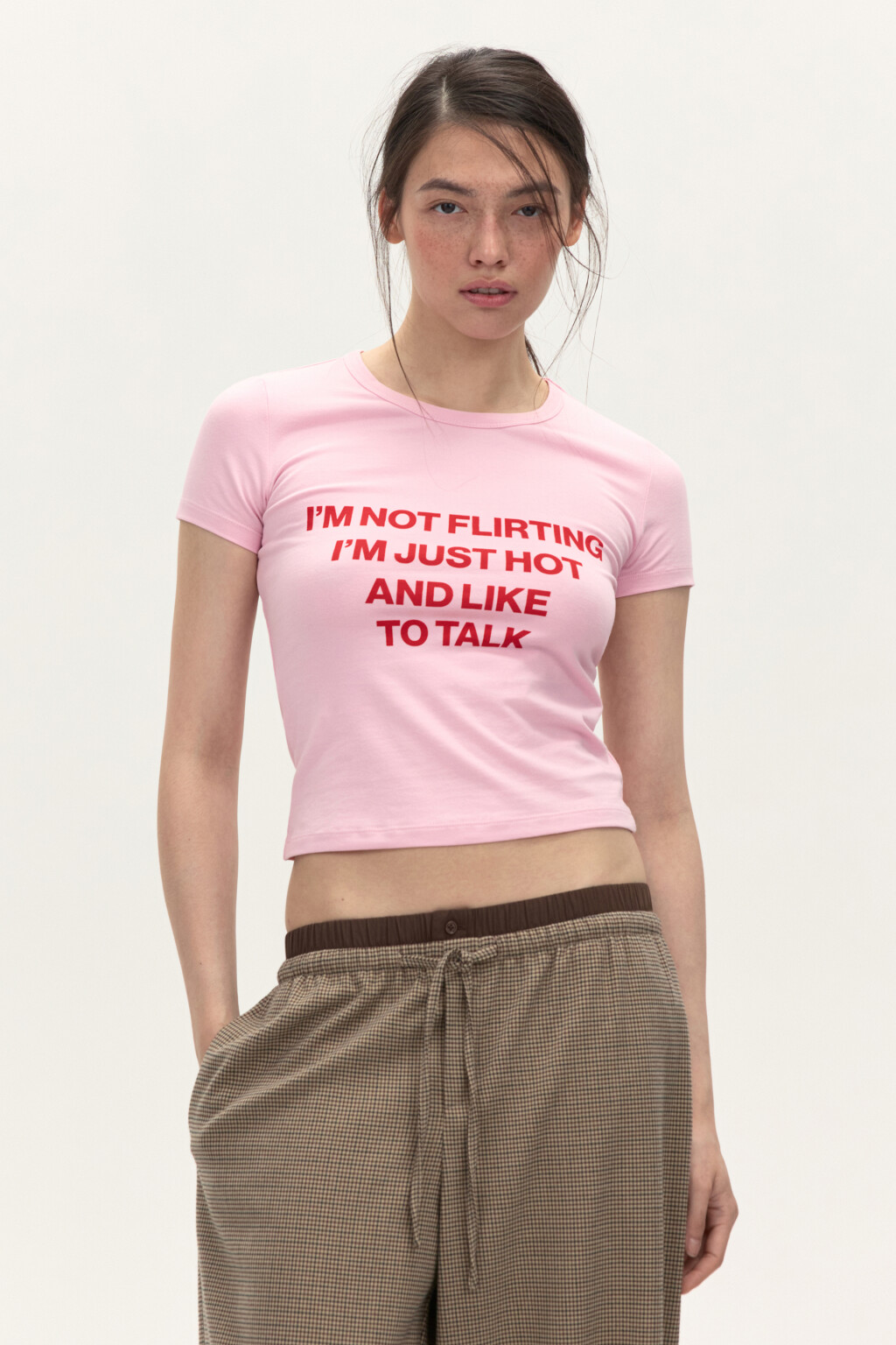 Футболка-топ с надписью - цвет красный - 3