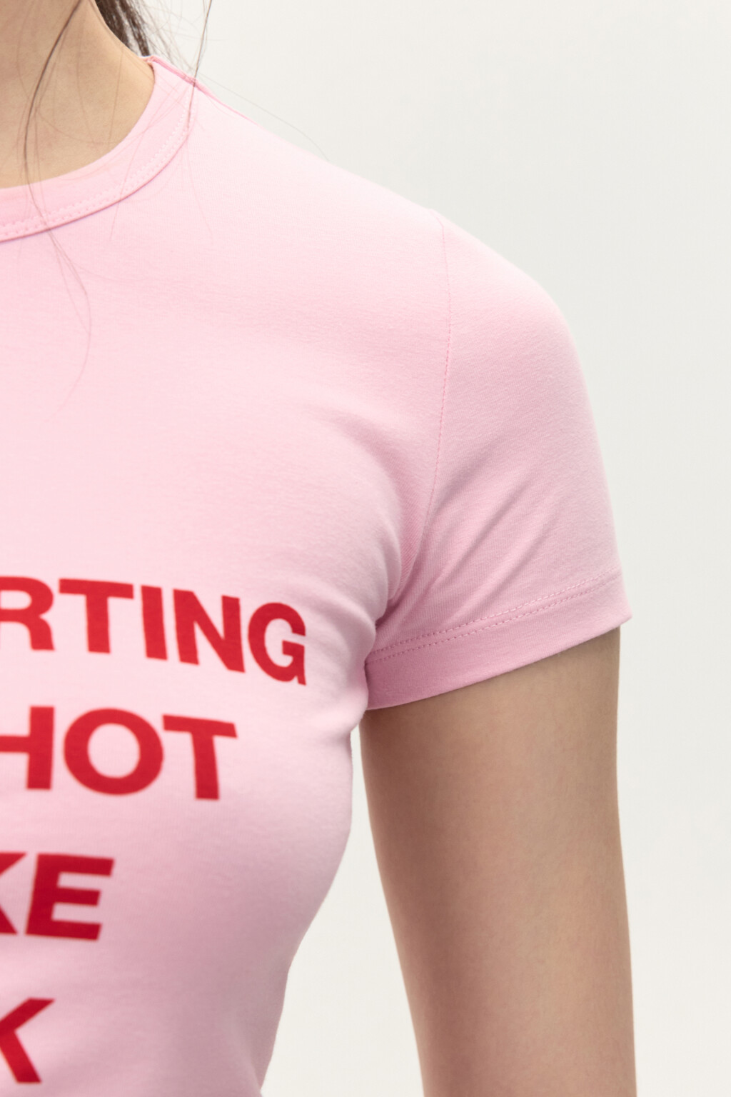 Футболка-топ с надписью - цвет красный - 7