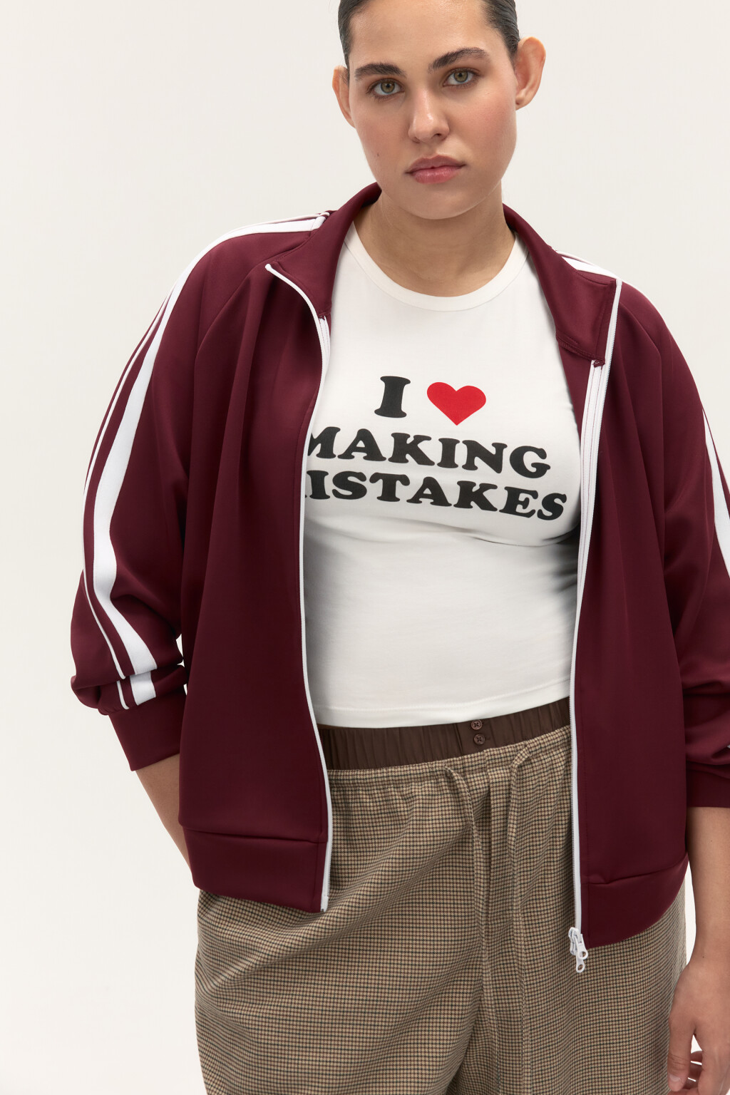 Футболка-топ с надписью - цвет белый - 1