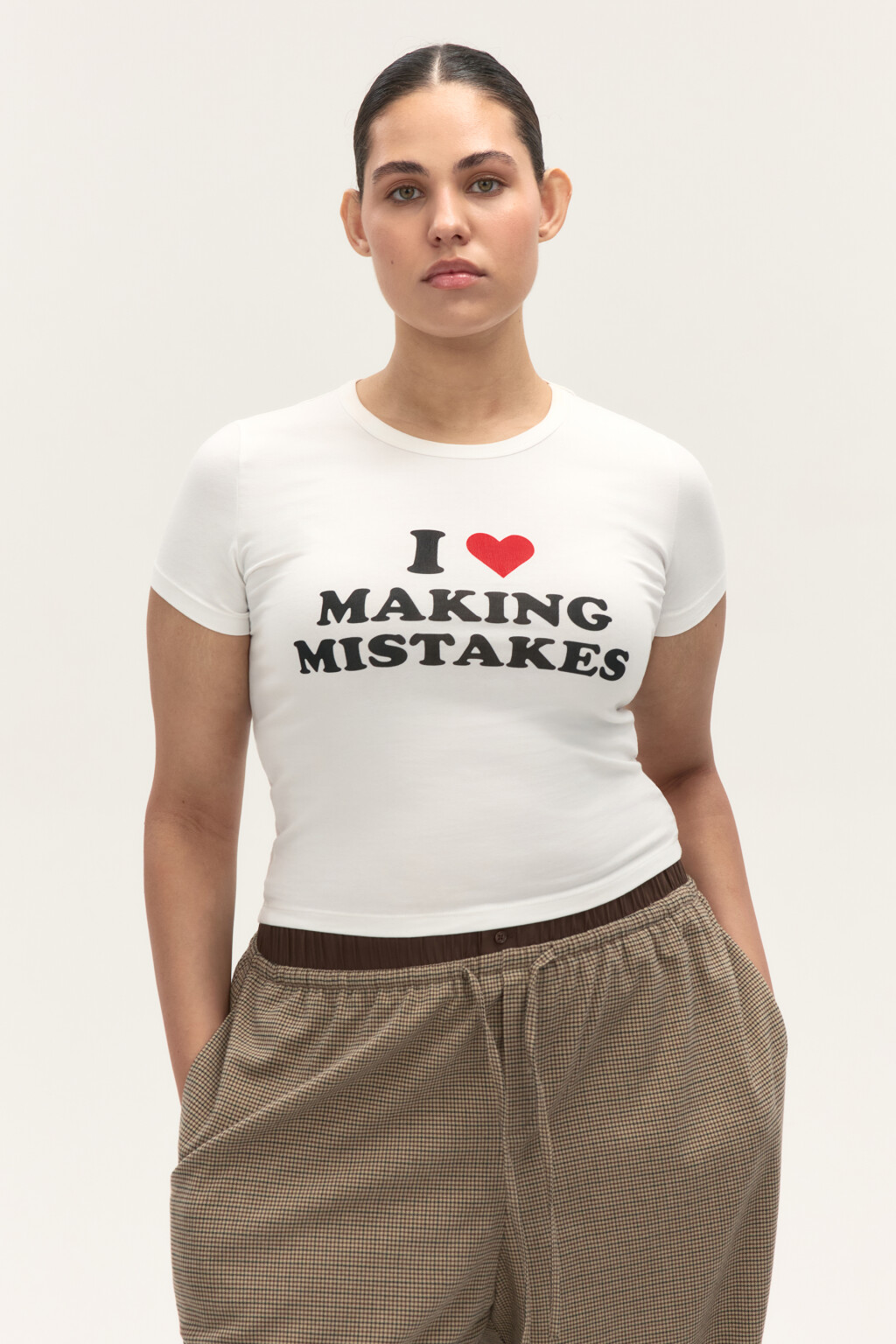 Футболка-топ с надписью - цвет белый - 2