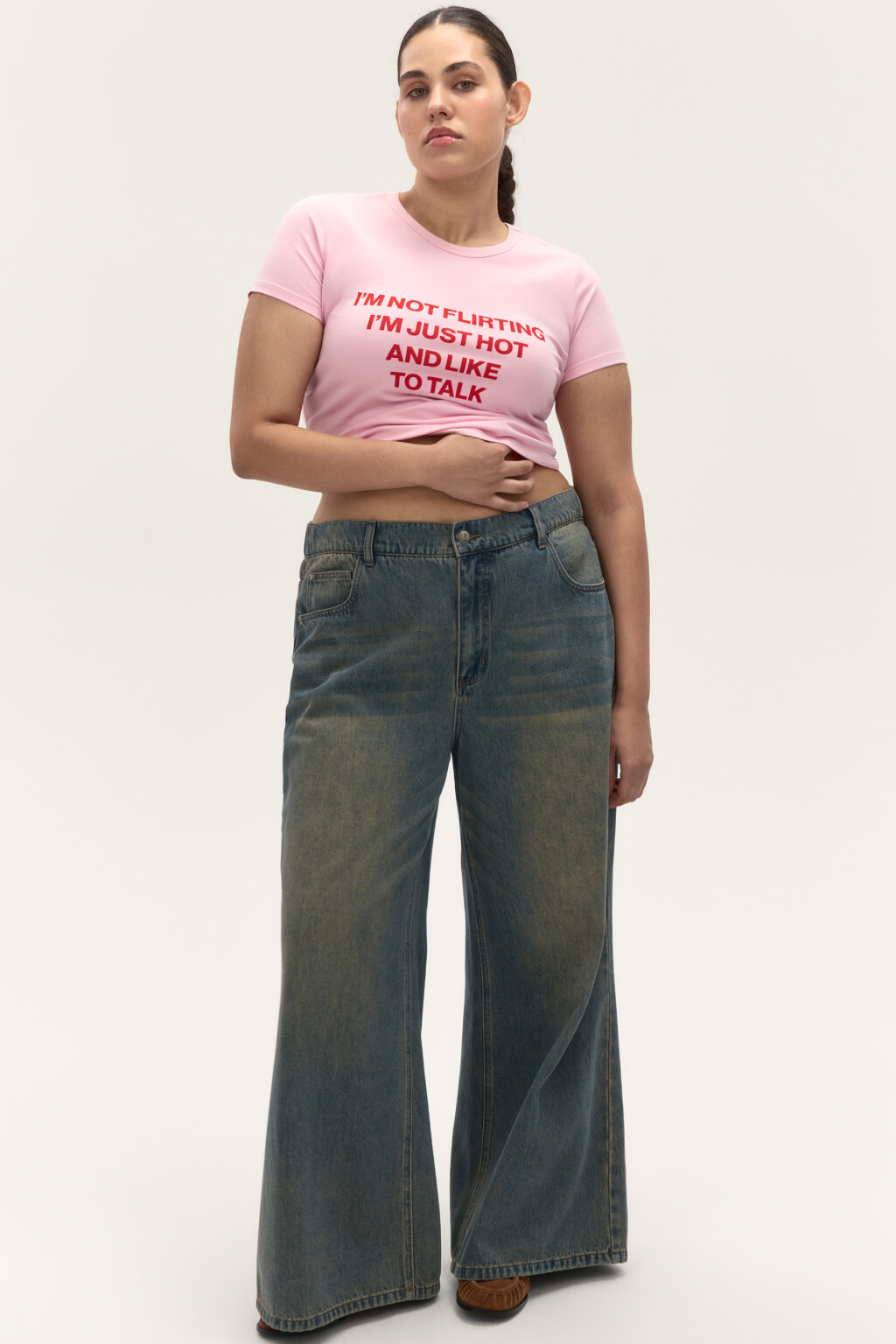 Футболка-топ с надписью - цвет красный - 2