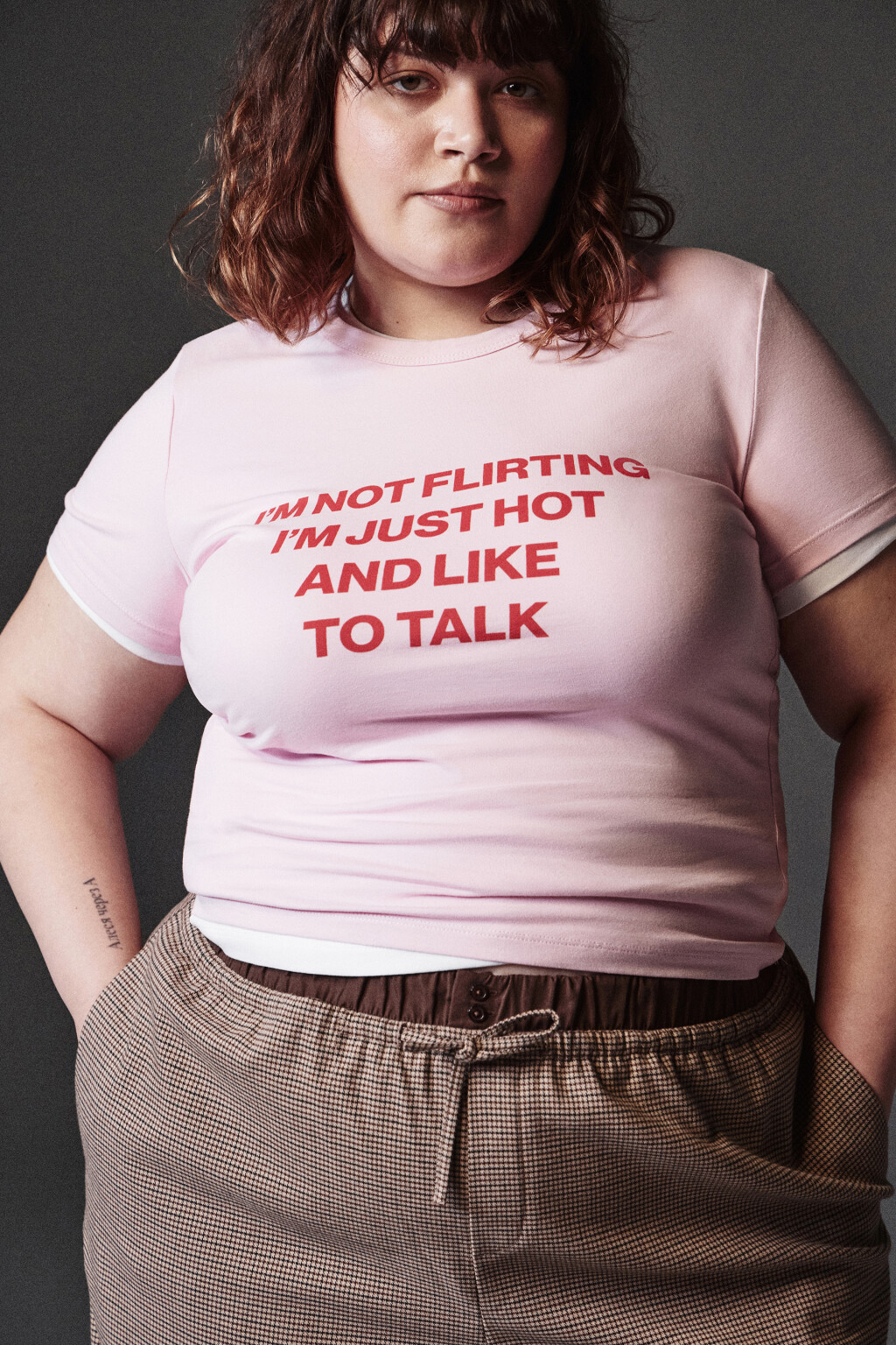 Футболка-топ с надписью - цвет красный - 6