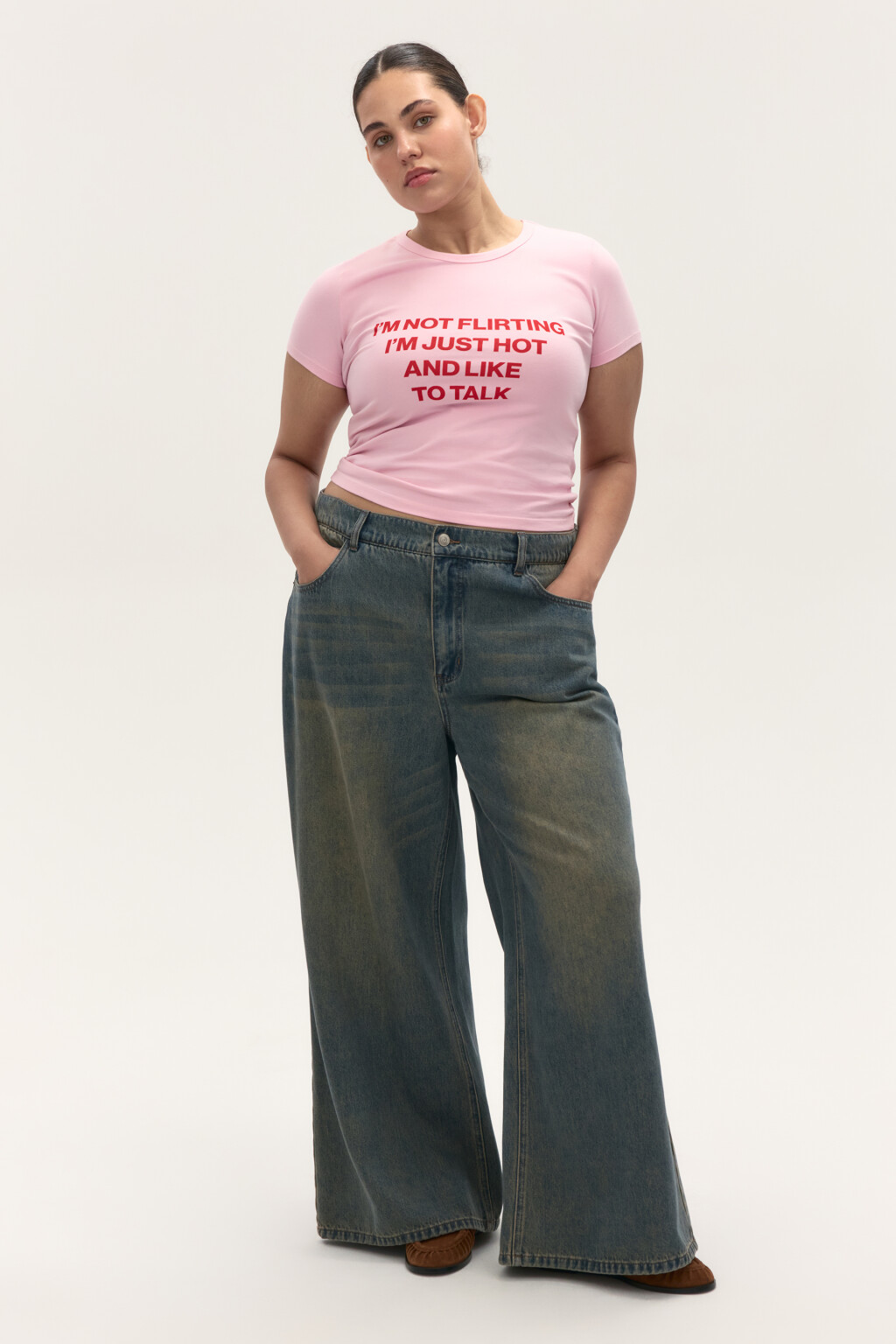 Футболка-топ с надписью - цвет красный - 4