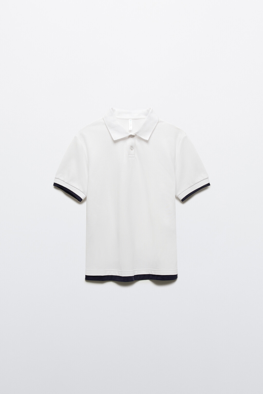 Футболка-поло из хлопкового трикотажа - цвет белый - 7