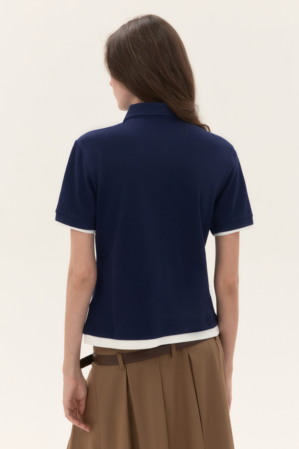 Футболка-поло из хлопкового трикотажа - цвет синий - 3