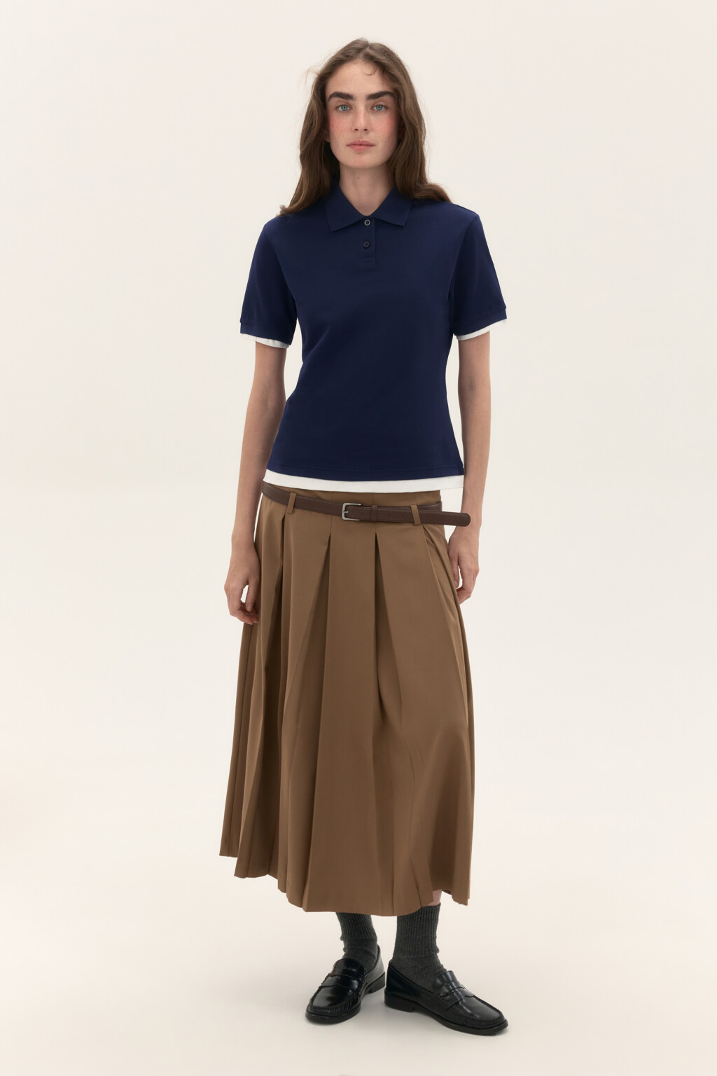 Футболка-поло из хлопкового трикотажа - цвет синий - 4