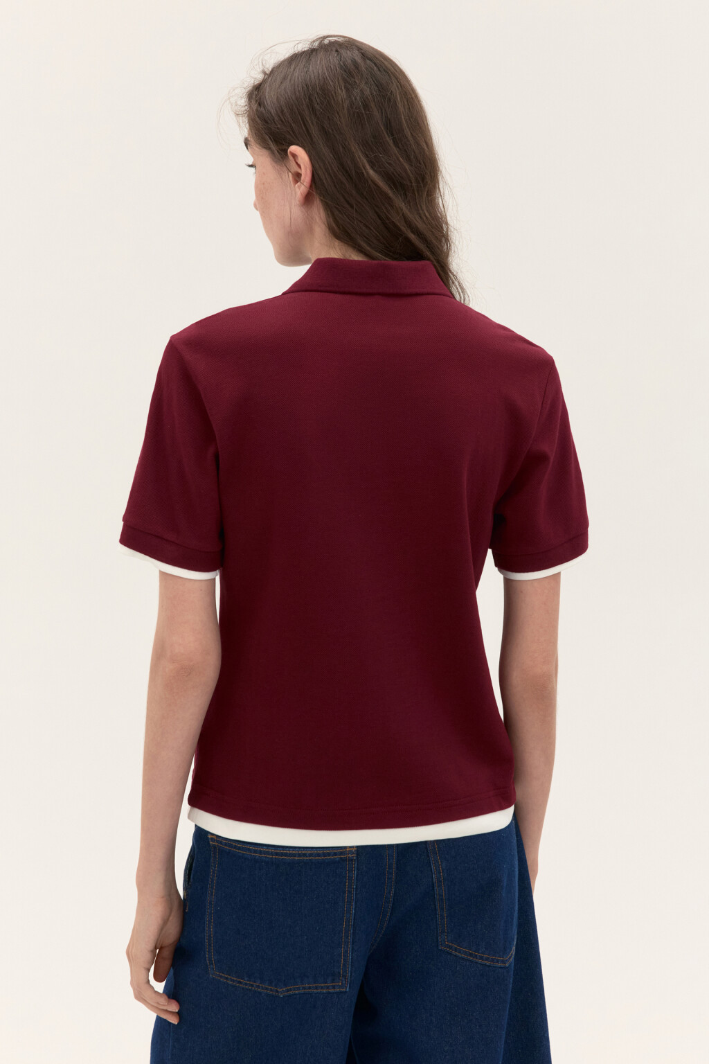 Футболка-поло из хлопкового трикотажа - цвет красный - 3