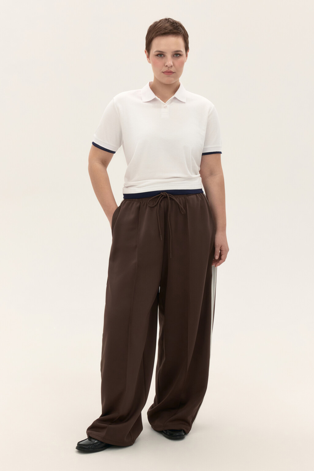 Футболка-поло из хлопкового трикотажа - цвет белый - 5