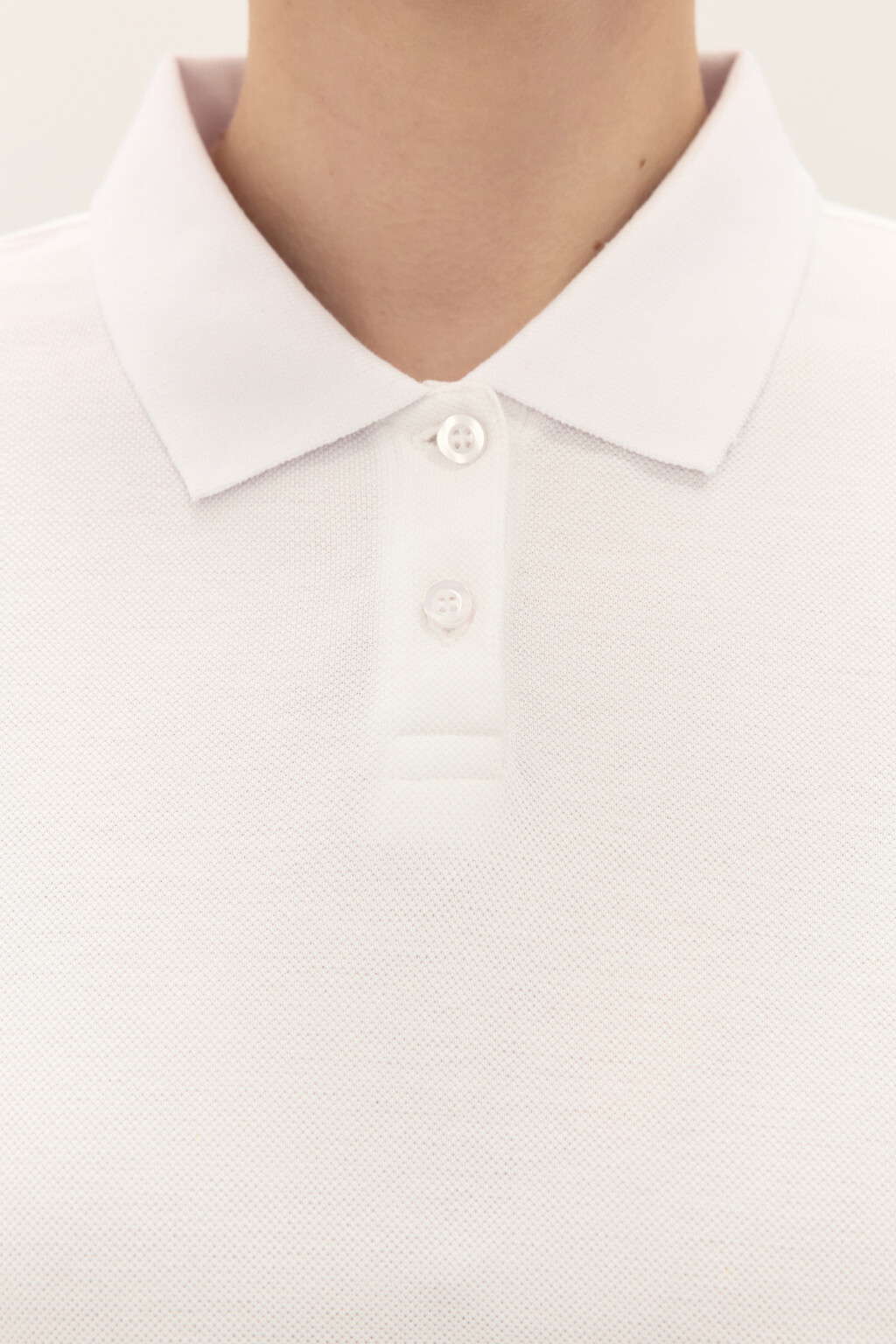 Футболка-поло из хлопкового трикотажа - цвет белый - 6
