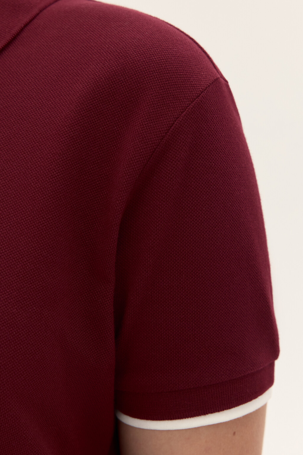 Футболка-поло из хлопкового трикотажа - цвет красный - 5