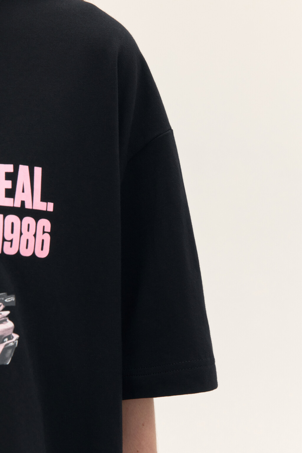 Футболка oversize с принтом - цвет черный - 6
